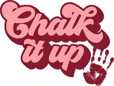 Chalk It Up With Hand Print In Duel Pink Tones Gymnastics DTF (direct-to-film) Transfer