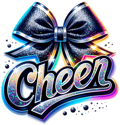 Cheer Faux Glitter With Bow DTF (direct-to-film) Transfer