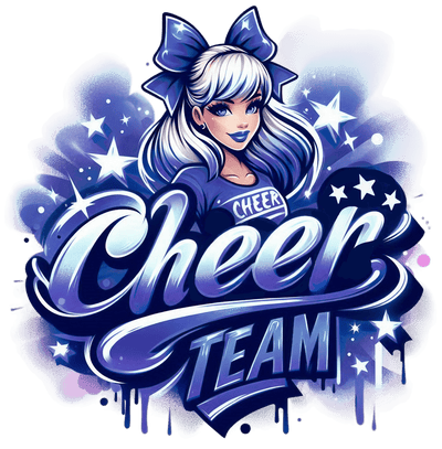 Cheer Team Airbrushed 11 Navy Blue DTF (direct-to-film) Transfer