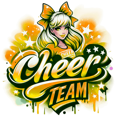 Cheer Team Airbrushed 11 Orange DTF (direct-to-film) Transfer