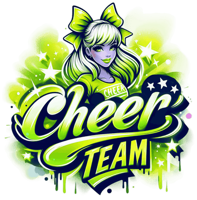 Cheer Team Airbrushed 11 Yellow DTF (direct-to-film) Transfer