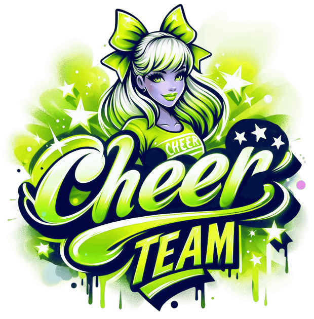 Cheer Team Airbrushed 11 Yellow DTF (direct-to-film) Transfer