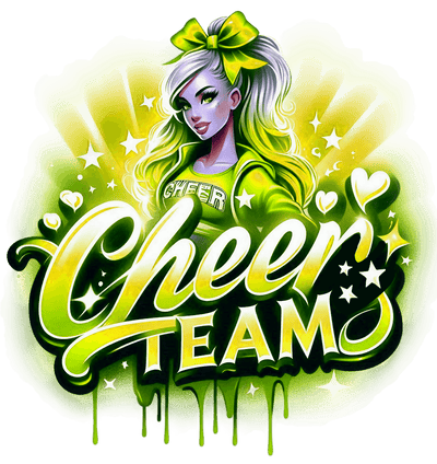 Cheer Team Airbrushed 12 Yellow DTF (direct-to-film) Transfer