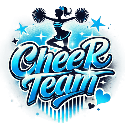 Cheer Team Airbrushed 14 Light Blue DTF (direct-to-film) Transfer