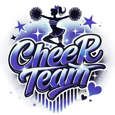 Cheer Team Airbrushed 14 Navy Blue DTF (direct-to-film) Transfer