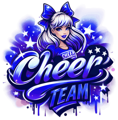 Cheer Team Airbrushed 1 Blue DTF (direct-to-film) Transfer