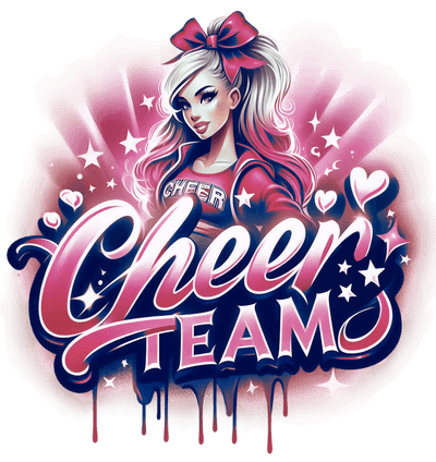 Cheer Team Airbrushed 1 Maroon DTF (direct-to-film) Transfer