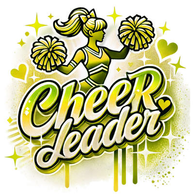 Cheerleader Airbrushed 10 Yellow DTF (direct-to-film) Transfer