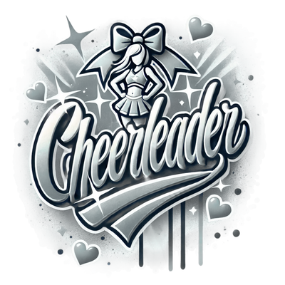 Cheerleader Airbrushed 13 Gray DTF (direct-to-film) Transfer