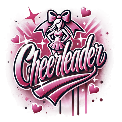 Cheerleader Airbrushed 13 Maroon DTF (direct-to-film) Transfer