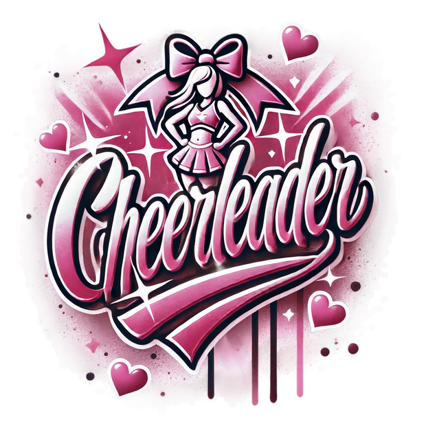 Cheerleader Airbrushed 13 Maroon DTF (direct-to-film) Transfer