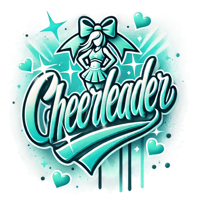 Cheerleader Airbrushed 13 Mint DTF (direct-to-film) Transfer