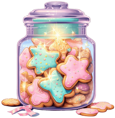 Christmas Cookies in Pastel Purple Jar DTF (direct-to-film) Transfer
