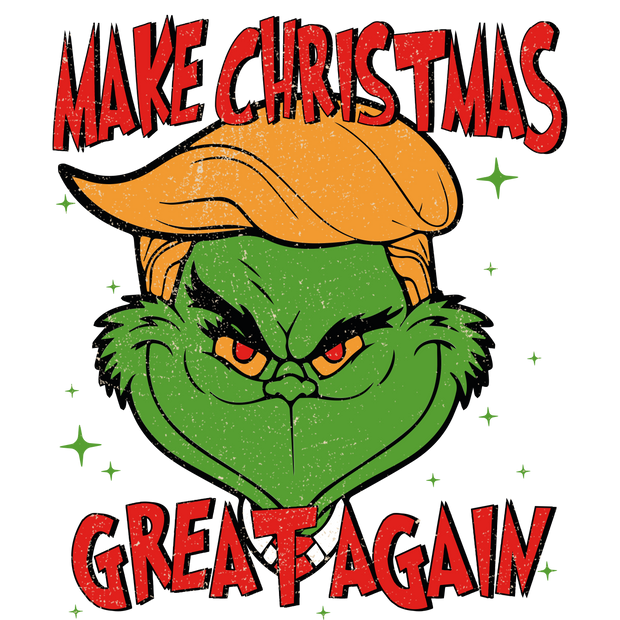 Christmas Great G Man in Trump Wig DTF (direct-to-film) Transfer