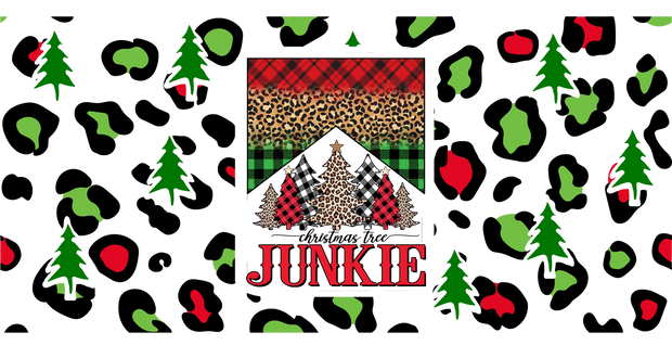 Christmas Junkie with Christmas Tree Cake 16oz UV DTF Libby Cup Wrap