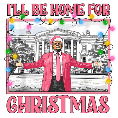 Christmas Lights Trump in Pink DTF (direct-to-film) Transfer