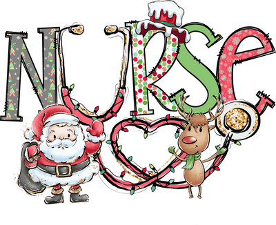 Christmas Nurse Direct to Film DTF Transfer - Twisted Image Transfers