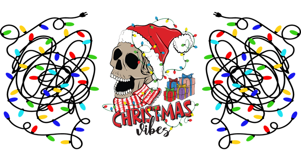 Christmas Skeleton-Christmas Vibes 16oz UV DTF Libby Cup Wrap