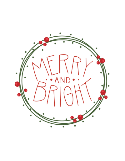 Circle of Merry & Bright DTF (direct-to-film) Transfer