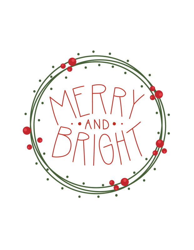 Circle of Merry & Bright DTF (direct-to-film) Transfer