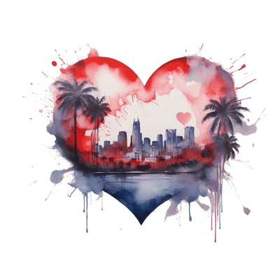 City & Color Drip Heart DTF (direct-to-film) Transfer