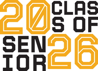 Class of 2026 Senior Gold & Black DTF (direct-to-film) Transfer
