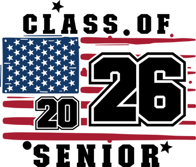 Class of 2026 Senior US Flag DTF (direct-to-film) Transfer