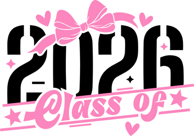 Class of 2026 in Pink DTF (direct-to-film) Transfer