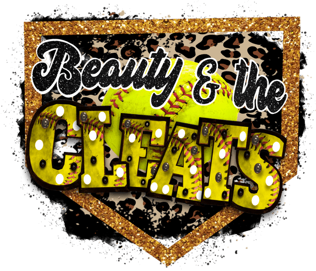 Faux Glitter Beauty Of The Cleats with Leopard - Twisted Image Transfers