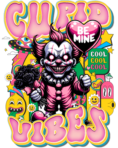 Clown Valentine Cupid Vibes DTF (direct-to-film) Transfer