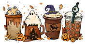 Coffee Halloween with Ghost 16oz UV DTF Libby Cup Wrap