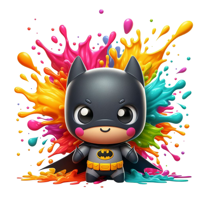 Color Drip Baby Hero Bat DTF (direct-to-film) Transfer