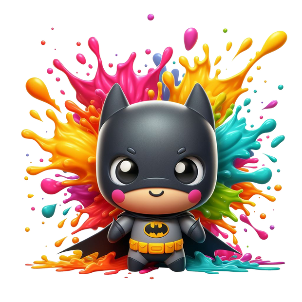 Color Drip Baby Hero Bat DTF (direct-to-film) Transfer