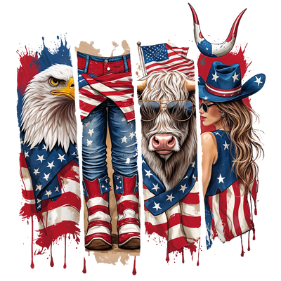 Color Drip Brush Strokes USA DTF (direct-to-film) Transfer