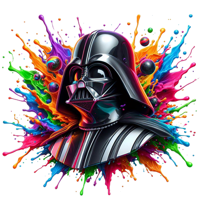 Color Drip Colorful Darth Vader DTF (direct-to-film) Transfer