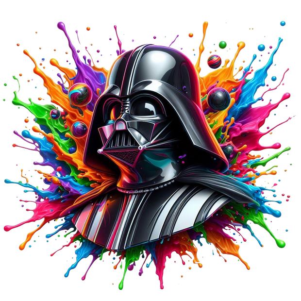 Color Drip Colorful Darth Vader DTF (direct-to-film) Transfer