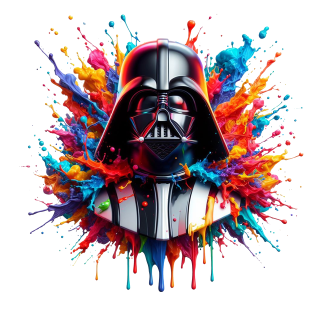 Color Drip Darth Vader DTF (direct-to-film) Transfer