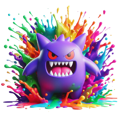 Color Drip Gengar Colorful DTF (direct-to-film) Transfer