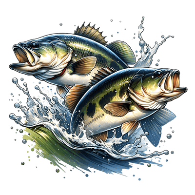 Color Drip Green Fish DTF (direct-to-film) Transfer