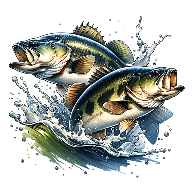 Color Drip Green Fish DTF (direct-to-film) Transfer