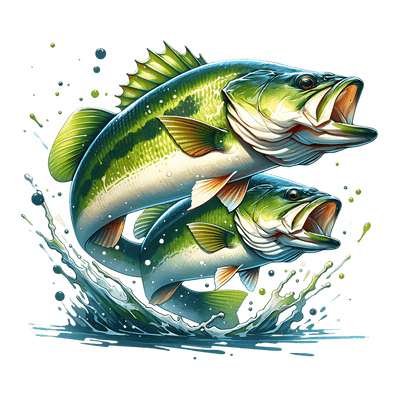 Color Drip Green Jumping Fish DTF (direct-to-film) Transfer