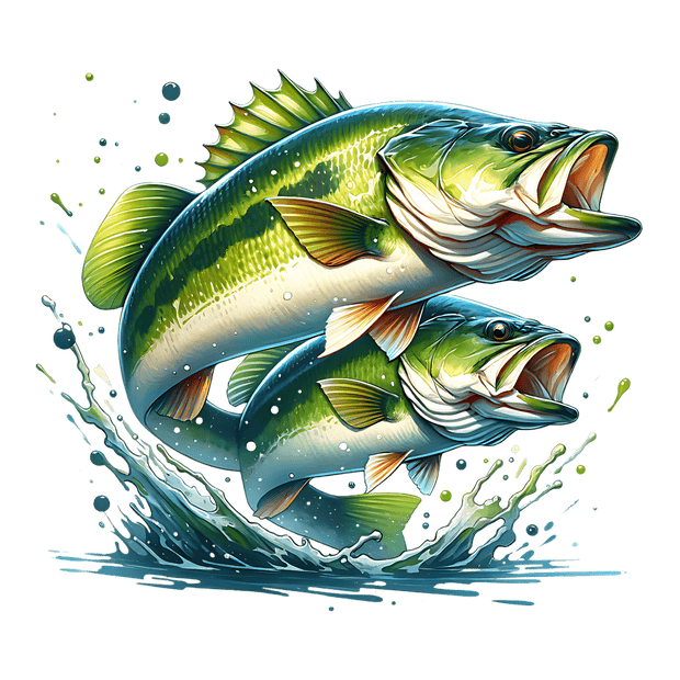 Color Drip Green Jumping Fish DTF (direct-to-film) Transfer