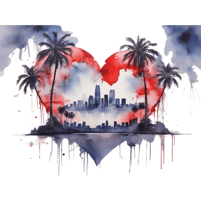 Color Drip Heart with Cloudy View DTF (direct-to-film) Transfer