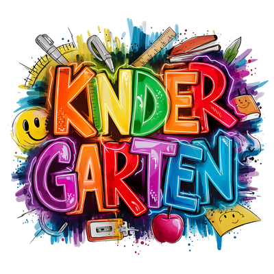 Color Drip Kinder Garten DTF (direct-to-film) Transfer