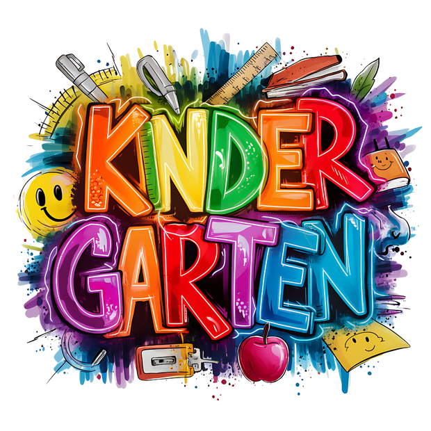 Color Drip Kinder Garten DTF (direct-to-film) Transfer