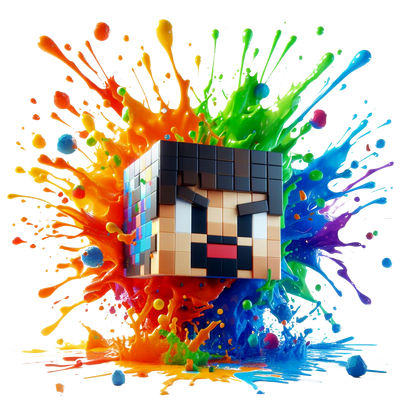 Color Drip Minecraft Head DTF (direct-to-film) Transfer