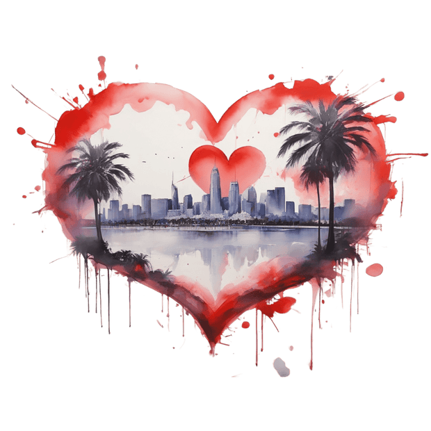 Color Drip Red Heart of Hearts DTF (direct-to-film) Transfer