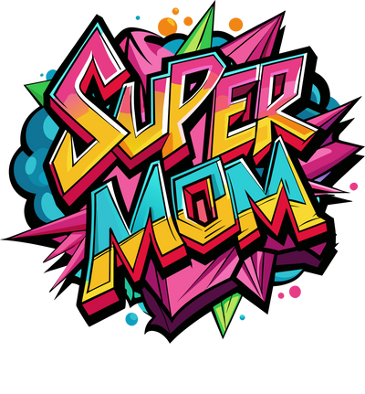 Color Drip Retro Super Mom Colorful DTF (direct-to-film) Transfer