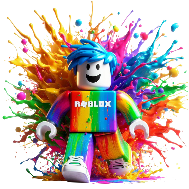 Color Drip Roblox Blue Hair DTF (direct-to-film) Transfer