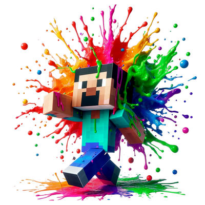 Color Drip Splatter Paint Minecraft DTF (direct-to-film) Transfer